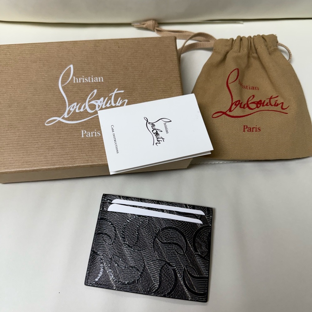 Christian Louboutin Black Textured Card Holder